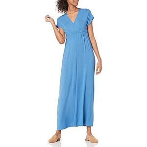 Amazon Essentials Maxi-jurk met taille voor dames (verkrijgbaar in grote maten), blauw, medium