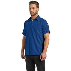 Red Kap mens Short Sleeve Performance Plus Shop With Oilblok Technology Button Down Shirt, Royal Blue With Black Mesh, XX-Large Tall US