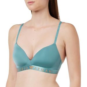 Emporio Armani Dames gewatteerde driehoekige beha Iconische Microfiber, arctische, XS