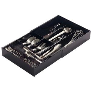 Extendable cutlery tray with slide - Tower - black