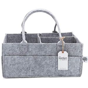 Parker Baby Co. Parker Baby Luier Caddy Opbergtas voor de babykamer en auto-organizer voor luiers en babydoekjes, grijs, groot