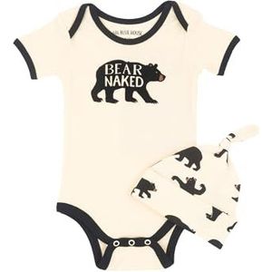 Hatley Baby Jongens Romper & Cap Peuter Sleepers, Beer Naakt - Zwarte Beren, 18-24 Maanden