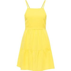 RAKATA Mini-slipdress jurk voor dames, geel, M