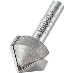 Trend Professionele afschuining V-groefsnijder, 45 graden, A = 45, 18 mm diameter, 1/4 inch schacht, 19,4 mm snijdiameter en 9,2 mm snijlengte, wolfraamcarbide getipt, 11/3X1/4TC