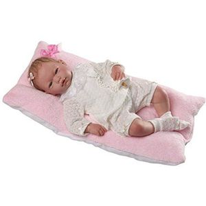 Munecas Guca 10024 Reborn Alma babypop in beige pak Lana Perlé met speciaal haar, 46 cm, meerkleurig