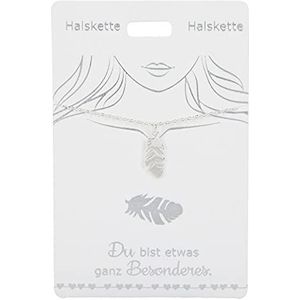 Depesche 4710-013 halsketting met een veersymbool als hanger, verzilverd, variabel draagbaar in de lengte (42 cm + 5 cm), ideaal als cadeau of kleine attentie