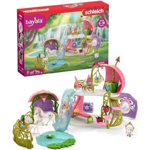 schleich BAYALA - Glinsterend Bloemenhuis met Eenhoorns, Meer en Stal, 71-delige Speelset Elfenhuis met BAYALA Fee en Accessoires, Fantasiespeelgoed voor Kinderen Vanaf 5 Jaar - 42445