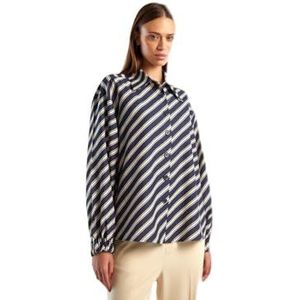 United Colors of Benetton Dameshemd, blauw + wit 70u, XL