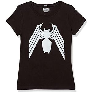 Marvel Little, Big Venom Classic meisjes T-shirt met korte mouwen, zwart, XS, zwart, XS, zwart, XS