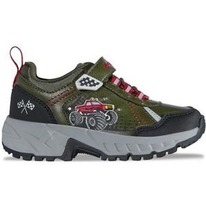 Lotto - Sneakers - Olive/Rood - Meerkleurig - Klittenbandsluiting en Vetersluiting