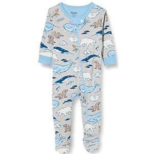 Hatley Organic Cotton Footed Slaappak Pyjama voor jongens, Arctic Animals, 3-6 Maanden