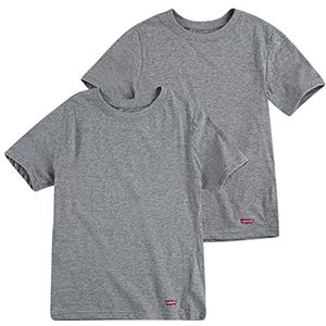 Levi's Kids Boy's Lhb 2Pk T-shirt met ronde hals, donkergrijze heide, XL