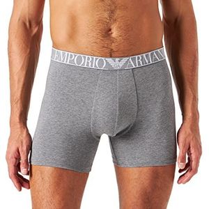 Emporio Armani Underwear Endurance 2-Pack Midwaist Boxer, Dark Grey Mel/Marine, S