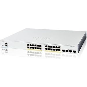 Cisco Katalysator 1200-24FP-4X Smart Switch, 24 haven GE, volledige PoE, 4x10GE SFP+, Beperkte levenslange bescherming (C1200-24FP-4X)