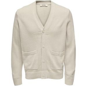 Onsmajor - Gebreid Vest - V-Hals - Lange Mouwen - Halve Knoopsluiting - Relaxed Fit