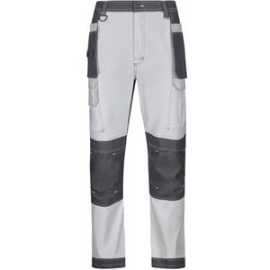 VELILLA 103019S canvas stretchbroek met drijvende zakken, wit en grijs, maat XL, Wit en grijs., XL