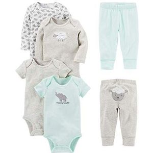 Simple Joys by Carter's Layette Set voor kinderen, uniseks, grijs/mintgroen/olifant/lam, 24 Maanden