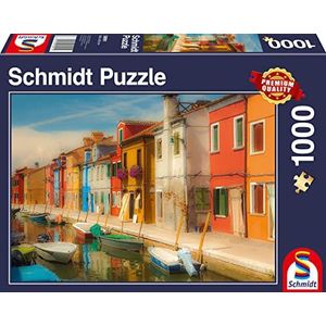 Schmidt Spiele 58991 Kleurrijke huizen van het eiland Burano, puzzel met 1000 stukjes