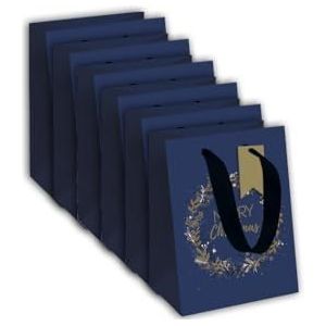 Clairefontaine X-29133-9Cpack - 6 geschenkzakjes Excellia - formaat parfum - afmetingen: 12,7 x 9 x 20,3 cm - 210 g - motief: gouden veren op blauwe achtergrond - geschenkverpakking, parfum