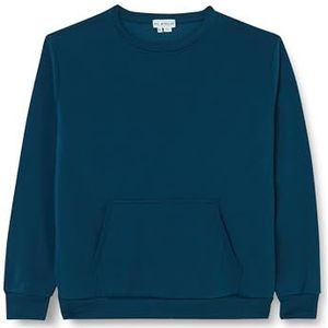 Mo Athlsr Gebreid sweatshirt voor heren met ronde hals polyester donker turkoois maat XXL, donker-turquoise, XXL