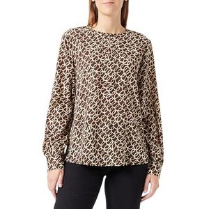 baradello Dames blouse met lange mouwen 31229063-BA01, bruin beige, S, bruin/beige, S