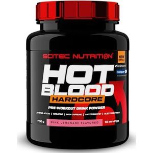 Scitec Nutrition Hot Blood Hardcore, Pre-workout drankpoeder met aminozuren en creatine, 700 g, Roze limonade