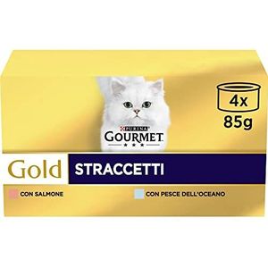 Gourmet Purina Gold natvoer voor katten met zeevis en zalm, 48 zakjes à 85 g