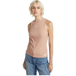 G-Star RAW Racerback Ribbed Slim Tank Top Wmn, roze (Rugby Tan D24645-5268-g373), L