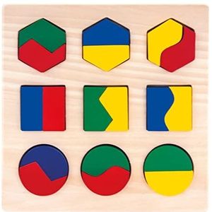 Bino 84029 Houten vorm Sorter Geometrische Stapelaar Inzet Puzzel, Multicolor, educatief speelgoed voor kinderen vanaf 36 maanden.