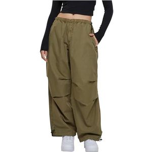 Urban Classics Dames Ladies Cotton Parachute Pants Broek, tiniolive, XS