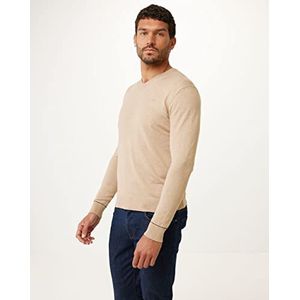 Mexx Heren V-hals sweater, Sand Melee, XXL