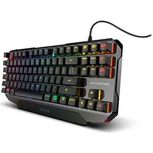 OZONE ALPHA STRIKE Gaming Keyboard -OZALPHASSTRIKESP- Mechanisch toetsenbord, Outemu rode schakelaars, RGB LED-verlichting, stil, numeriek, lay-out SP, zwart