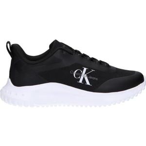 Calvin Klein Jeans Dames Eva Runner Low Lace Mix Ml Wn Sneakers, Zwart Helder Wit, 39 EU