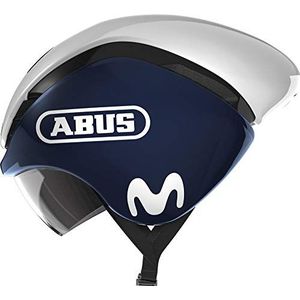 ABUS GameChanger TT Aero-helm - Aerodynamische Fietshelm met Optimale Ventilatie-eigenschappen voor Dames en Heren - Blauw / Wit, Maat M​
