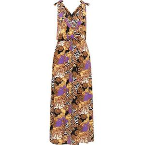 faina Dames maxi-jurk met allover-print 19223068-FA01, oranje meerkleurig, M, Maxi-jurk met allover-print, M