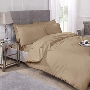 Emma Barclay Percale FTD. Valance Sheet Eenpersoonsbed Koffie, 50Procent Katoen/Polykatoen/Polyester, Bruin