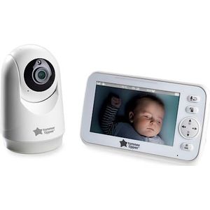 Tommee Tippee Dreamview Audio & HD Video Babyfoon met Nachtzichtcamera en rustgevende geluiden, USB oplaadbaar, draagbare 5 inch display ouderunit met 250 m bereik.