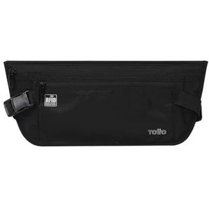 Totto - Heuptas voor op reis - Veiligheid - Zwart - Meerdere gemakkelijk toegankelijke zakken - Metalen ritsen en pullers, Zwart, core