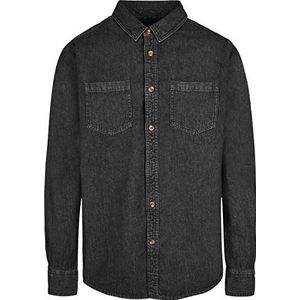 Build Your Brand Heren denim jeans shirt hemd, Black Washed, L