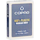 Copag 100% Plastic Poker Speelkaarten - Blauw, Geschikt voor Alle Leeftijden, 55 Kaarten, Afwasbaar en Duurzaam