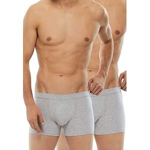 LVB Stretch katoenen boxershorts (verpakking van 2 stuks) voor heren, grijs (grijs melange 026), L