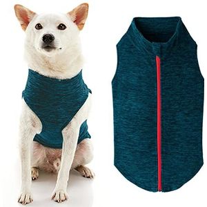 Gooby Zip Up Fleece vest voor kleine honden, XXX-Large, Turquoise Wash