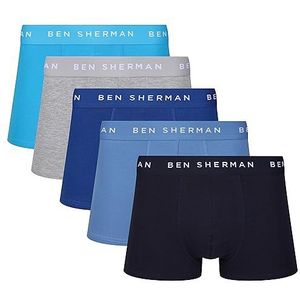 Ben Sherman Underwear Heren Herren Ben Sherman Boxershorts in Blautönen | Bequeme Und Atmungsaktive Unterwäsche Boxer Shorts, Blauw, XL