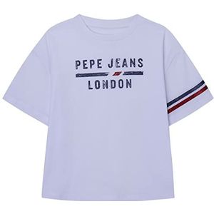 Pepe Jeans T-shirt voor meisjes, wit, 10 Jaar