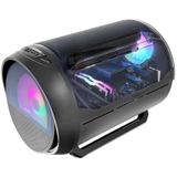 Mars Gaming MC-CYLON, Gaming Behuizing MicroATX, Cilindrisch Turbine Design, Getemperd Glas en Gebogen Panoramisch Bovenraam, RGB Frontventilator 200mm + Achterventilator 120mm, Zwart