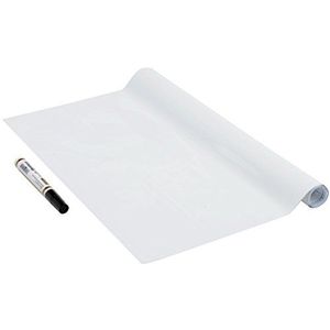Venilia Inclusief bordfolie whiteboard schrijfbordfolie incl. pen zelfklevend, wit, zonder ftalaten, 45 cm x 1,5 m, 150µm (dikte: 0,15 mm), 53005, PVC, 150 x 45 cm