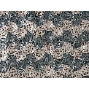 Dalston Mühle stoffen 3 mm pailletten tule met twee klei wave, grijs en goud, 6 m, polyester, zwart/groen