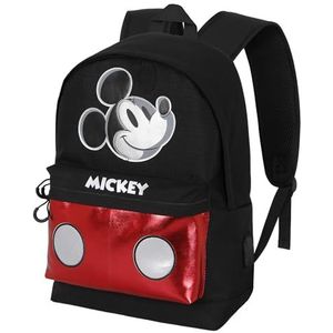 Mickey Mouse Iconic-HS Silver Rugzak, Zwart, Zwart, Eén maat, HS Zilveren Rugzak Iconisch