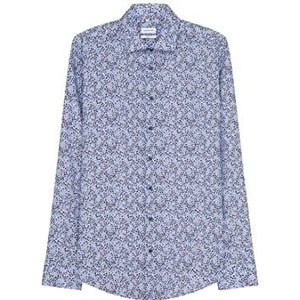 Seidensticker Heren business overhemd - strijkvrij hemd met getailleerde snit - Shaped - lange mouwen - Kent-kraag - 100% katoen, lichtblauw, 37