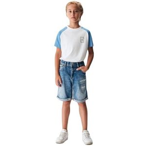 LTB Jeans Shorts voor jongens Lance B Bermuda Slim Medium Taille met ritssluiting in blauw uit katoenmix - Maat 122 cm, Venturo Wash 54882, 122 cm